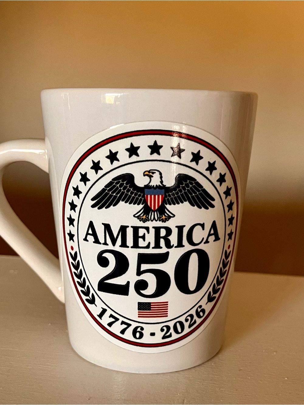 America 250 Commemorative White Ceramic Mug